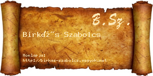 Birkás Szabolcs névjegykártya